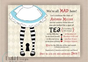 Mad Hatter Bridal Shower Invitation Wording Alice In Wonderland Mad Hatter Bridal or Baby Shower