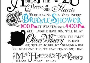 Mad Hatter Bridal Shower Invitation Wording Bridal Shower Invitations Free Mad Hatter Bridal Shower