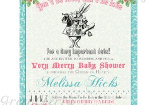 Mad Hatter Tea Party Baby Shower Invites Items Similar to Baby Shower Invitation Mad Hatter Tea
