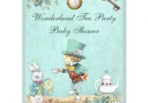 Mad Hatter Tea Party Baby Shower Invites Mad Hatter Wonderland Tea Party Baby Shower Announcements