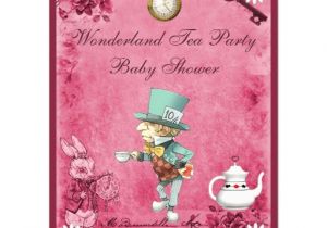 Mad Hatter Tea Party Baby Shower Invites Pink Mad Hatter Wonderland Tea Party Baby Shower