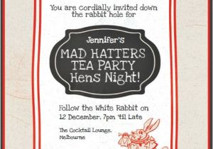 Mad Hatter Tea Party Birthday Invitations Mad Hatters Tea Party Hens Invites