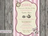 Mad Hatter Tea Party Bridal Shower Invitations Mad Hatter Bridal Shower Invitation Vintage by Pegsprints