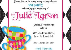 Mad Hatter Tea Party Bridal Shower Invitations Mad Hatter Tea Party Custom Baby Shower Invitation