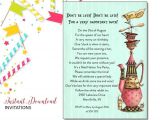 Mad Hatter Tea Party Invitations Free Printable Mad Hatter Invitation Birthday Tea Party Printable