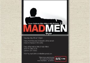 Mad Men Party Invitations Custom Birthday Party Invitations Mad Men Invites by