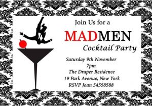 Mad Men Party Invitations Mad Men Inspired Birthday Cocktail Party event Invitation