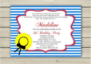 Madeline Birthday Party Invitations Printable Madeline Birthday Invitation by Madeline Lewis