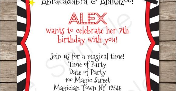 Magic Birthday Party Invitation Template Magic Party Invitations Template Magic Party Party