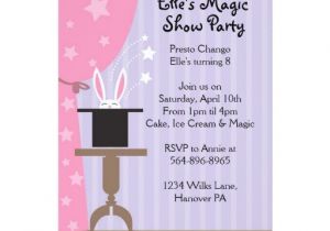 Magic Show Birthday Party Invitation Template Girls Magic Show Birthday Party Invitations Zazzle