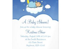 Magnet Invitations Baby Shower Blue Cloud Boy Baby Shower Magnetic Invitations Zazzle