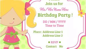 Make A Party Invitation Card Child Birthday Party Invitations Cards Wishes Greeting Card