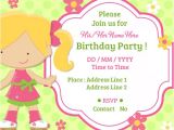 Make An Informal Invitation Card for A Birthday Party Child Birthday Party Invitations Cards