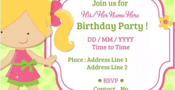 Make An Informal Invitation Card for A Birthday Party Child Birthday Party Invitations Cards