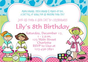 Make An Informal Invitation Card for A Birthday Party Printable Spa Birthday Party Invitations
