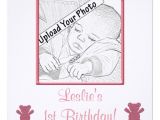 Make Your Own 1st Birthday Invitations Babys First Birthday Invitation Girl Pink Make Your