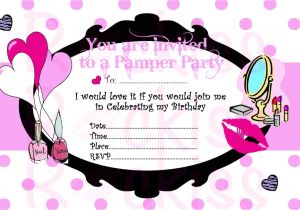 Makeup Party Invitations Free Pamper Party Invitation Make Up Party Ready for An Girls