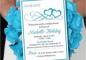 Malibu Blue Bridal Shower Invitations Heart Bridal Shower Invitation Template Heart Wedding Shower