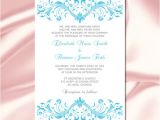 Malibu Blue Bridal Shower Invitations Items Similar to Malibu Blue Wedding Invitations Template