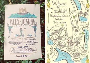 Map Cards for Wedding Invitations Greet Your Guests with Gusto Custom Illustrated