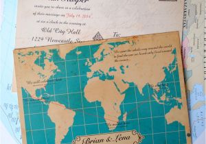 Map Cards for Wedding Invitations Vintage Map Wedding Invites Wedfest