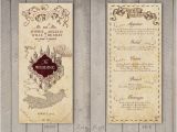 Marauders Map Wedding Invitation Template Wedding Menu Harry Potter Marauder 39 S Map 4 X 9 Etsy