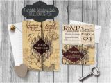 Marauders Map Wedding Invitations Custom Harry Potter Inspired Marauders Map Wedding