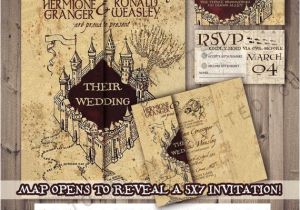 Marauders Map Wedding Invitations Harry Potter Wedding Invitation Set Marauder 39 S Map