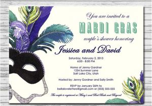 Mardi Gras Bridal Shower Invitations Masquerade Mardi Gras Bridal Shower Invitation by