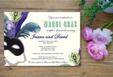 Mardi Gras Bridal Shower Invitations Masquerade Mardi Gras Bridal Shower Invitation Customized