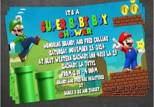 Mario Baby Shower Invitations Super Mario Baby Shower Invite by Digisupplies On Etsy