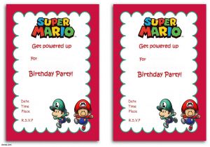 Mario Birthday Invitations Free Free Printable Super Mario Bros Invitation Template