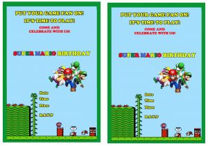 Mario Birthday Invitations Free Super Mario Birthday Invitations – Gangcraft