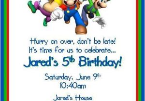 Mario Birthday Invitations Free Super Mario Brothers Personalized Birthday by