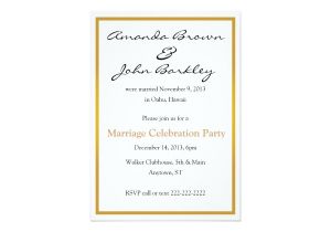 Marriage Celebration Party Invitations Post Wedding Marriage Celebration Party Invitation