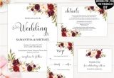 Marsala Wedding Invitation Template Marsala Wedding Invitation Template Printable Wedding