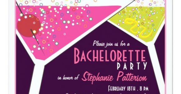 Martini Bachelorette Party Invitations Pink Lime Martini Bachelorette Party Invitation Zazzle Com