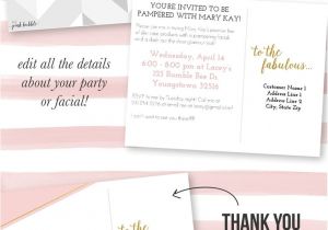 Mary Kay Facial Party Invitations Customizable Mary Kay Party Invitation and Thank You Card