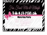 Mary Kay Party Invites Mary Kay Zebra Party Invitation