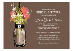 Mason Jar Bridal Shower Invites Bridal Shower Mason Jar and Wildflowers Invitations