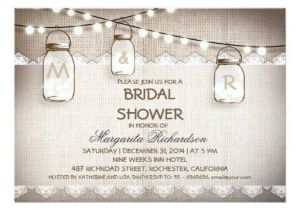 Mason Jar Bridal Shower Invites Burlap and Mason Jars Bridal Shower Invitations