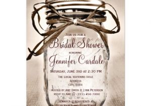 Mason Jar Invitations for Bridal Shower Country Mason Jar Rustic Bridal Shower Invitations