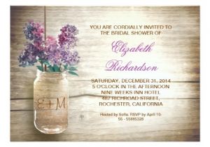 Mason Jar Invitations for Bridal Shower Country Rustic Mason Jar Bridal Shower Invitations