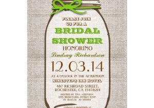 Mason Jar Invitations for Bridal Shower Rustic Burlap Mason Jar Bridal Shower Invitations
