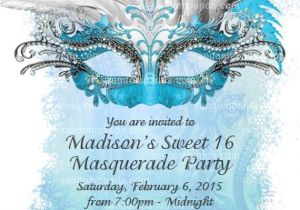 Masquerade Ball Birthday Party Invitations Diy Ice Blue Masquerade Ball Invitation Sweet 16 Party