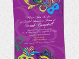 Masquerade Bridal Shower Invitations Bridal Shower Invitation Printable Mardigras Mardi Gras