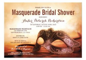 Masquerade Bridal Shower Invitations Masquerade themed Bridal Shower Invitations