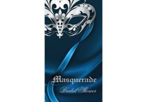 Masquerade Bridal Shower Invitations Silver Masquerade Blue Bridal Shower Invitation