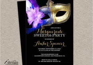 Masquerade themed Quinceanera Invitations Sweet 16 Masquerade Invitation Diy Printable Mardi Gras Sweet