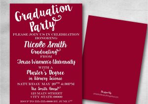 Masters Degree Graduation Party Invitations Graduation Party Invitation Save the Date College Masters Diy
